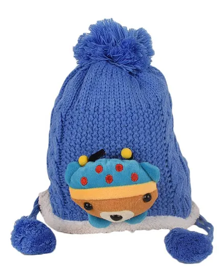 Tiekart Kids Teddy Face Applique Cap - Blue
