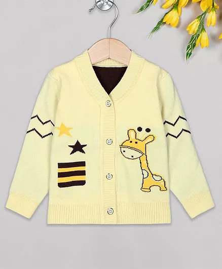 The Sandbox Clothing Co Giraffe Patch Full Sleeves Sweater - Cream