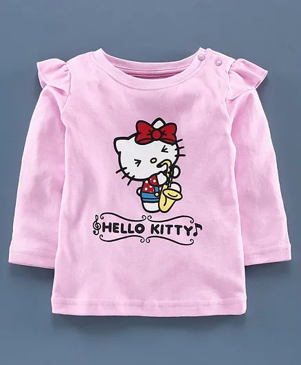 Bodycare Full Sleeves Top Hello Kitty Print - Pink
