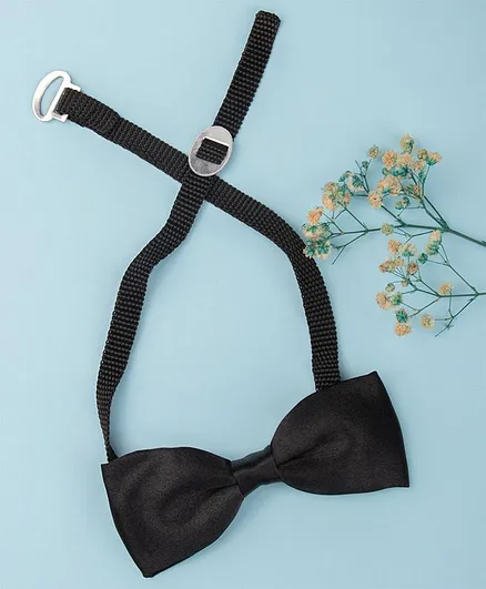Arendelle Kids Satin Bow Tie - Black Bow