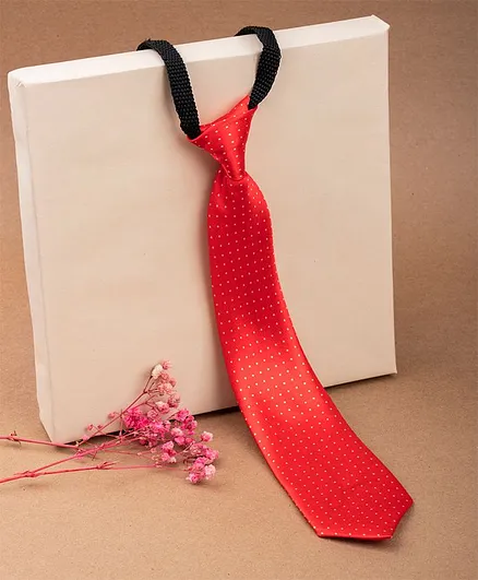 Arendelle Kids Satin Solid Color Tie - Red