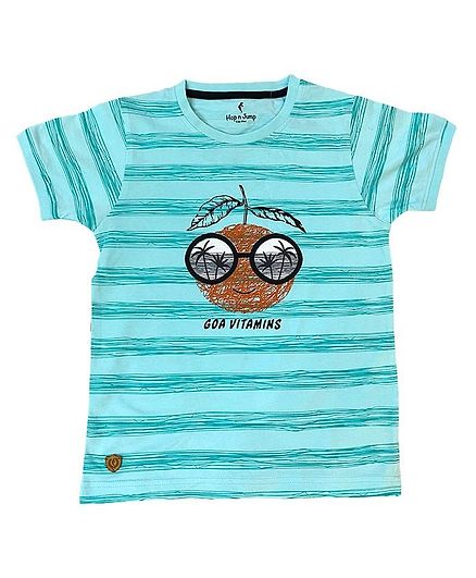 Hop n Jump Goa Vitamins Print Half Sleeves Tee - Blue
