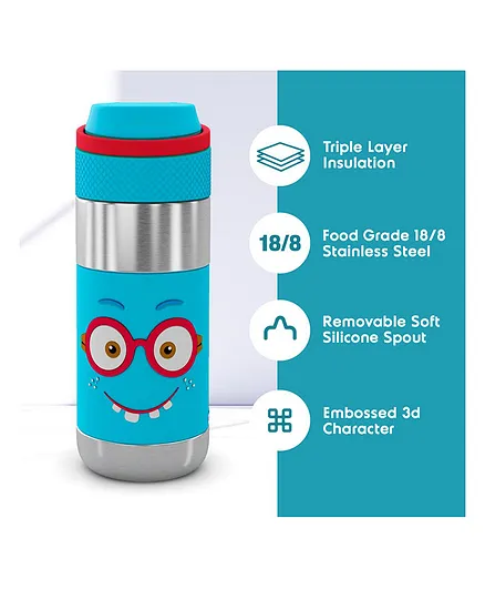 Rabitat Stainless Steel Sipper Water Bottle Blue - 400 ml
