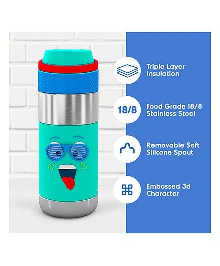 Rabitat Stainless Steel Sipper Water Bottle Blue - 400 ml