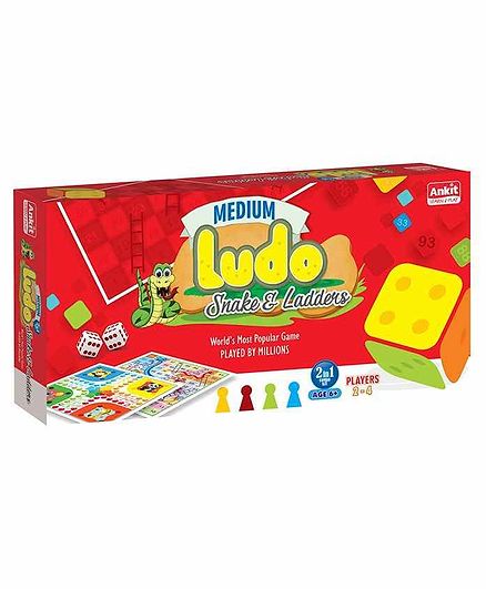 Ankit Toys 2 in 1 Ludo Snakes & Ladder Medium - Multicolor