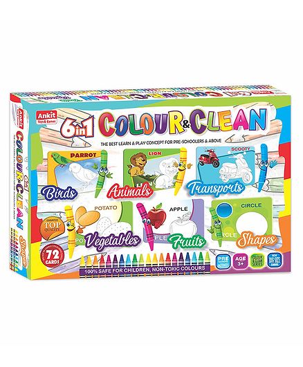 Ankit Toys 6 in 1 Colour & Clean Kit - 24 Cards