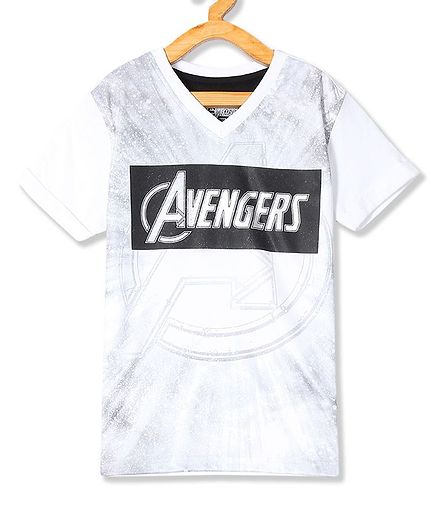 Colt Half Sleeves Avengers Printed Tee - White