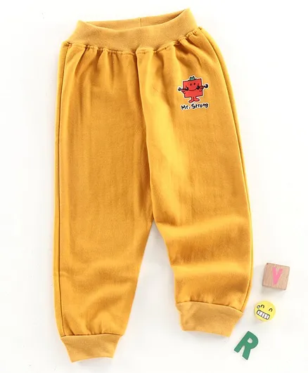 Eteenz Full Length Track Pant Mr. Strong Print - Yellow