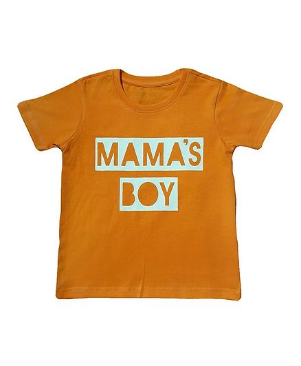 Orange Republic Half Sleeves Mama's Boy Printed Tee - Brown