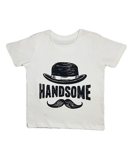 Orange Republic Half Sleeves Handsome Printed Tee - White