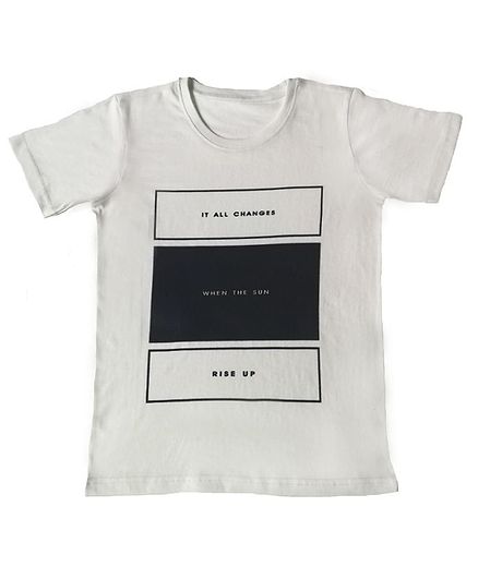 Orange Republic Half Sleeves Quite Printed Tee - White