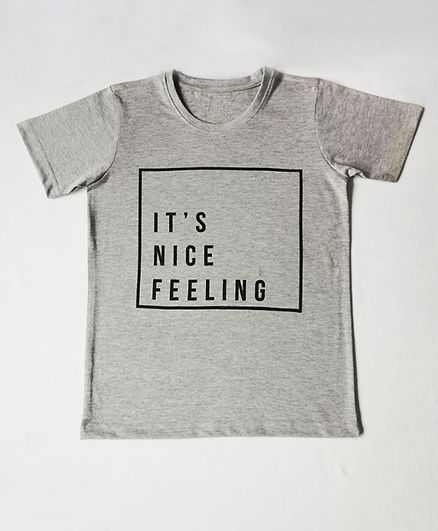 Orange Republic Half Sleeves Quote Printed Tee - Light Grey