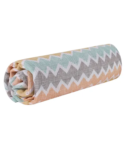 Abracadabra Baby Swaddle Sheet Zig Zag Print - Multicolor