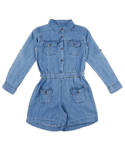GINI & JONY Full Sleeves Solid Jumpsuit - Blue