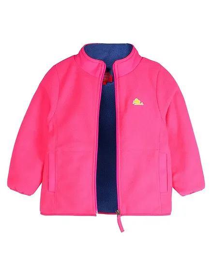 Cherry Crumble By Nitt Hyman Full Sleeves Solid Color Jacket - Pink