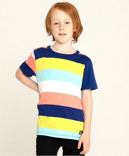 Cherry Crumble By Nitt Hyman Half Sleeves Striped T-Shirt - Multi