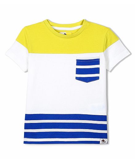 Cherry Crumble By Nitt Hyman Half Sleeves Striped T-Shirt - Yellow