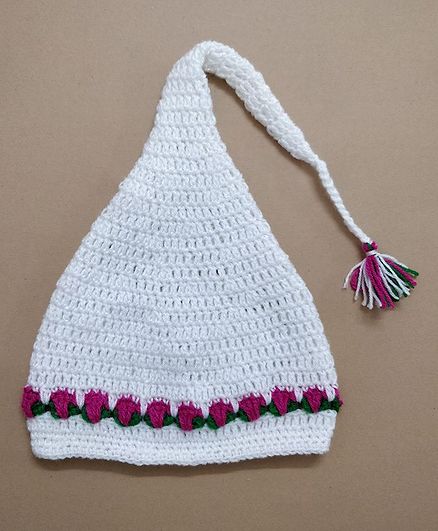 Knit Masters Tulip Flower Cap - White & Pink