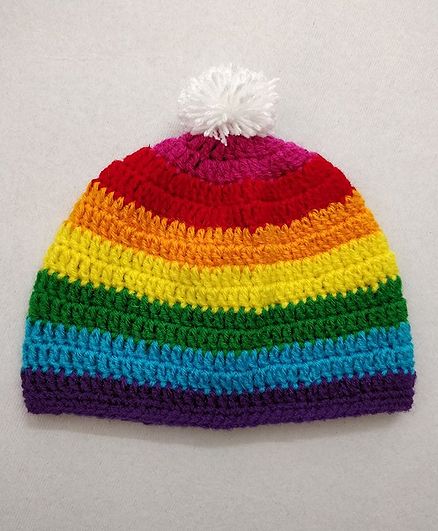 Knit Masters Rainbow Pattern Cap - Multi Colour
