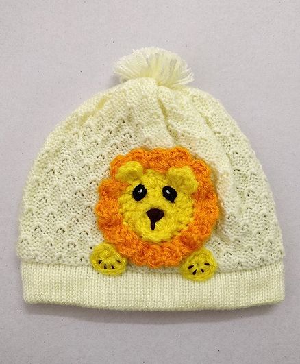 Knit Masters Lion Applique Cap - Yellow