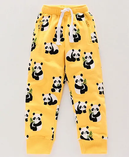 Ventra Full Length Panda Printed Lounge Pants - Yellow