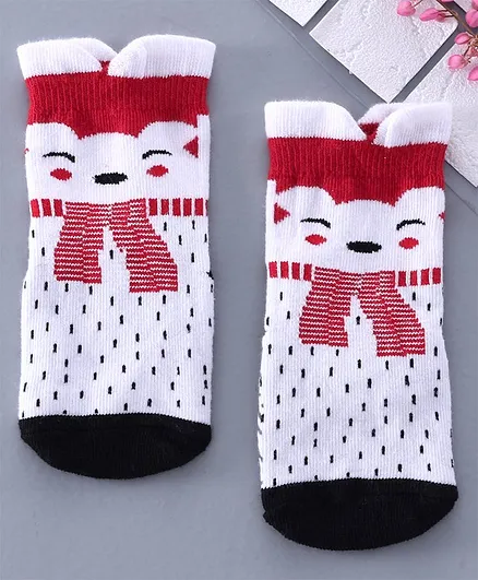Cutewalk By Babyhug Anti Bacterial Ankle Length Socks - Red
