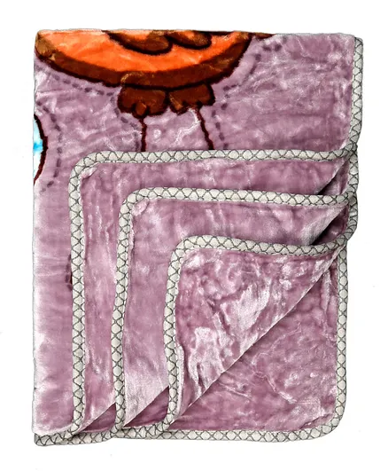 Kidlingss Double Ply Mink Blanket Flamingo Print - Purple