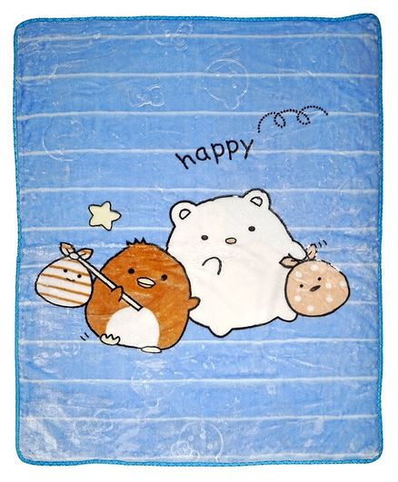 Kidlingss Double Ply Mink Blanket Bunny Design - Blue