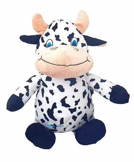 FunBlast Cow Soft Toy White Navy Blue - Height 42 cm