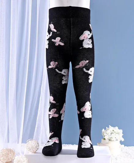 Mustang Footed Tights Elephant Design - Black