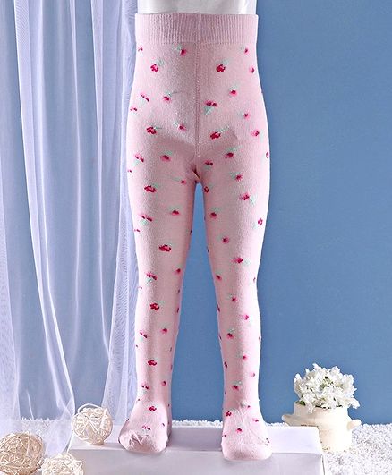 Mustang Footed Tights Floral Design - Yellow
