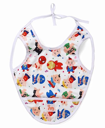Superbottoms Bib with Crumb Catcher - White