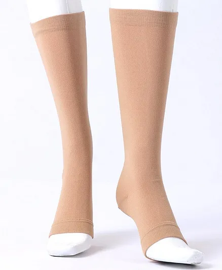 Babyhug Mid Calf Length Maternity Socks - Beige