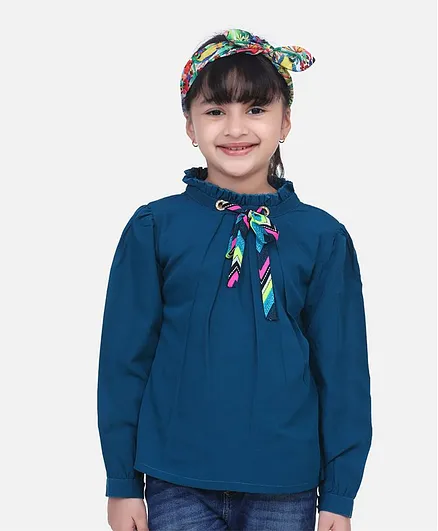 Cutiekins Full Sleeves Solid Color Top - Blue