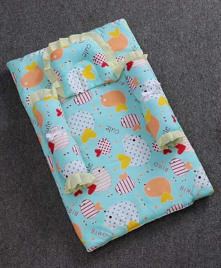 Zoe Baby Bedding Set Kitten Print - Green