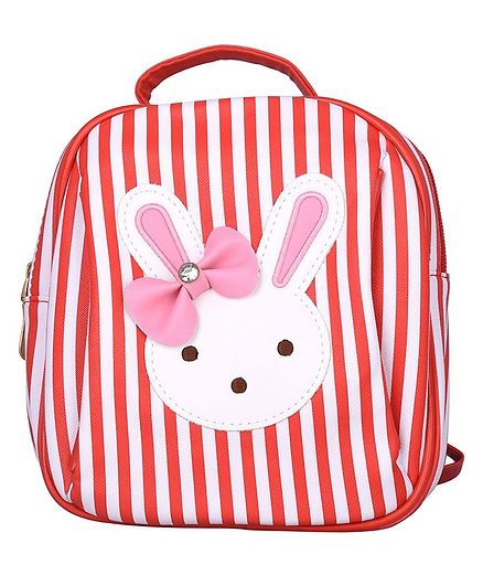 Asthetika Striped Bunny Backpack - Red