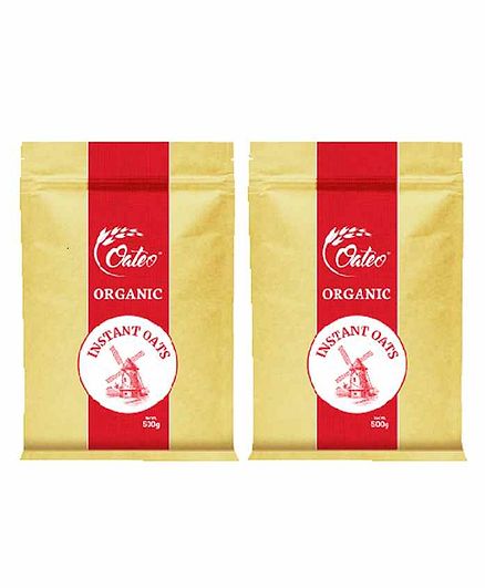 Oateo Organic Gluten Free Instant Oats Pack of 2 - 500 gm