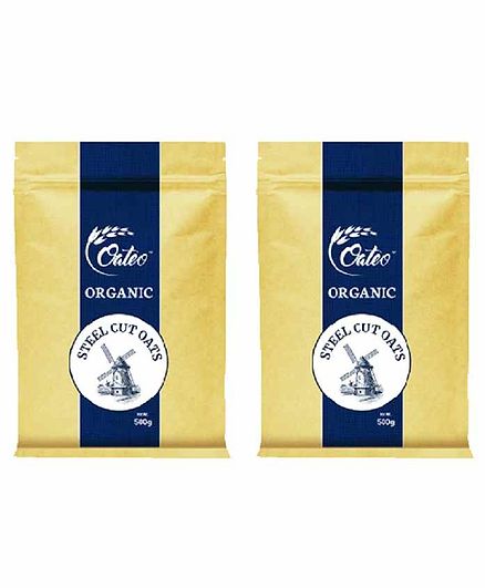 Oateo Organic Steel Cut Oats Pack of 2 - 500 gm