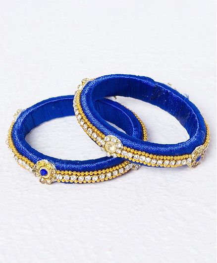 Kidcetra Pack Of 2 Stone Studded Bangles - Blue