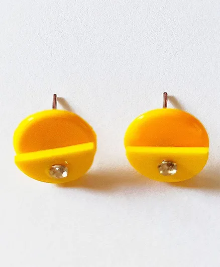 Kidcetra One Bead Detailed Earrings - Yellow
