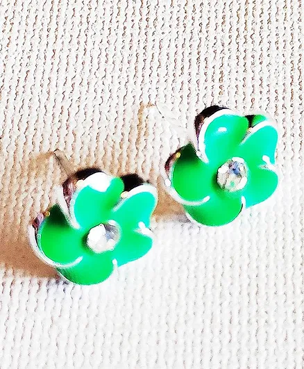 Kidcetra Flower Design Earrings - Green