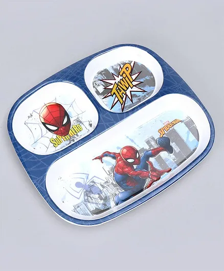 Marvel Spider Man Sectioned Plate - Blue