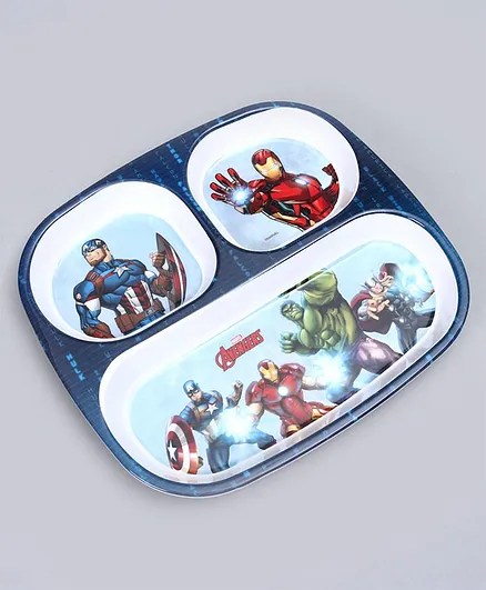 Marvel Avengers Sectioned Plate - Blue