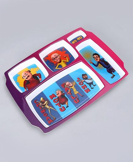 Motu Patlu Sectioned Plate - Multicolor