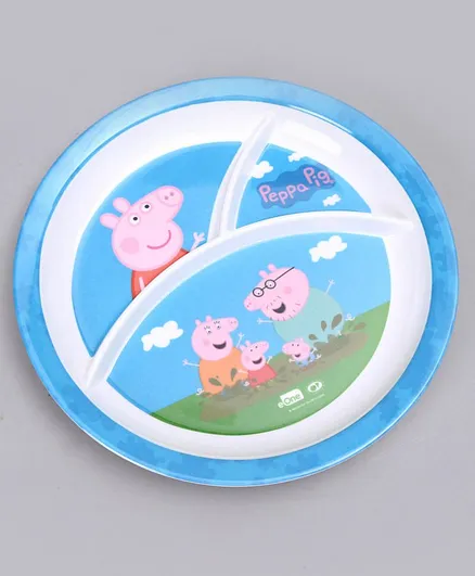 Peppa Pig Sectioned Plate - Blue
