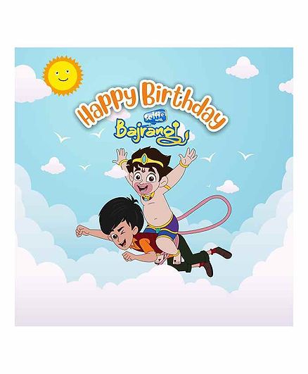 Untumble Selfie with Bajrangi Happy Birthday Backdrop 4 Feet - Blue