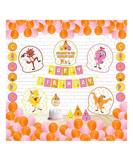 Untumble Eena Meena Deeka Mega Decoration Kit Pink Golden - Pack of 58