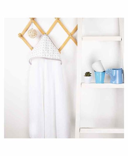 Kicks & Crawl Star & Shine Muslin Hooded Towel - White Grey