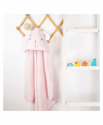 Kicks & Crawl Kitty Design Hooded Towel - Pink