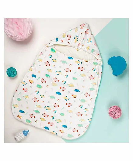 Kicks & Crawl Thin Sleeping Bag Fish Print - White